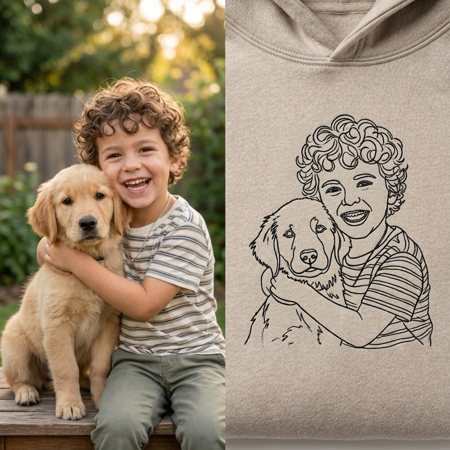 Custom Embroidery Simple Line